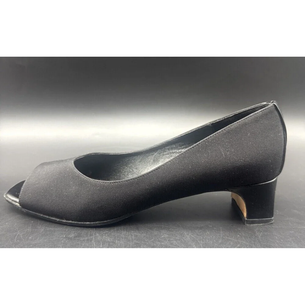Van Eli Women’s BLACK  Slip On Pumps ‎ Open Toe Casual Heeled Comfort Sz 8.5